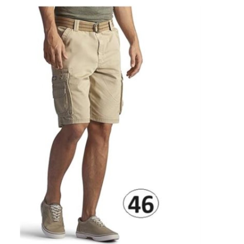 NWOT - LEE MENS BIG-TALL DUNGAREES BELTED WYOMING CARGO SHORT - SIZE 46 SHORTS